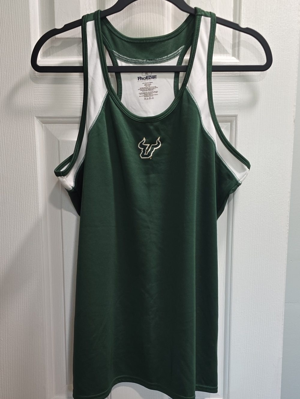 Pro Edge Green and White Racerback Tank Size XL